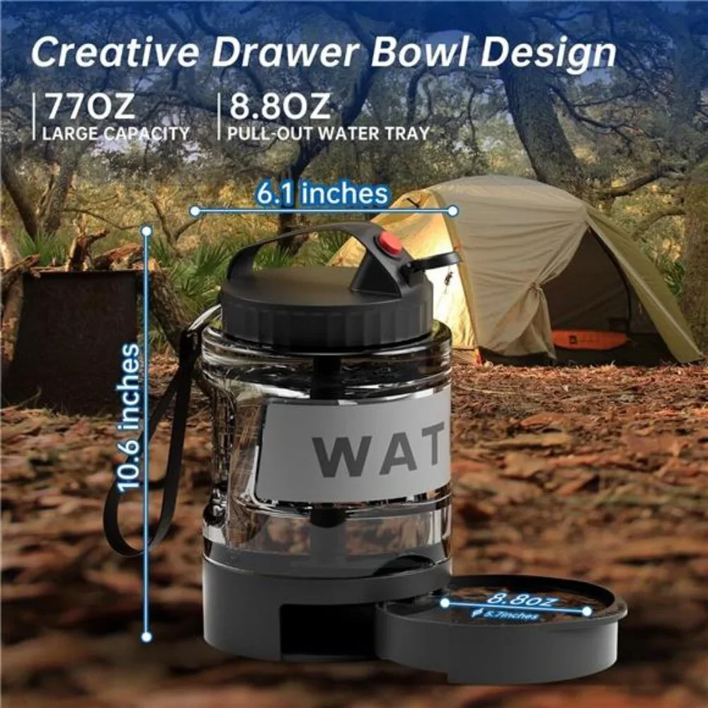 77oz Portable Dog Water Bottle, Camping Essentials, Large Travel Bottle